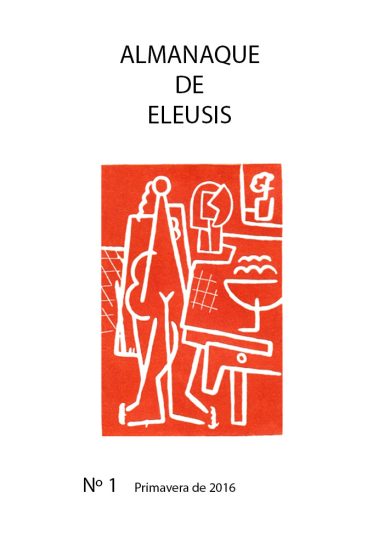 Portada del "Almanaque de Eleusis", con la imagen de un grabado en el centro de la página