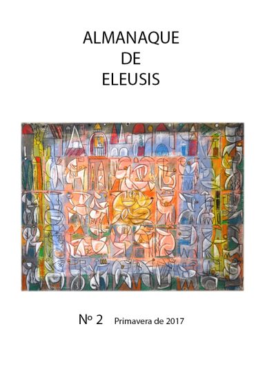 Portada del "Almanaque de Eleusis" con arte colorido y título en la parte superior.